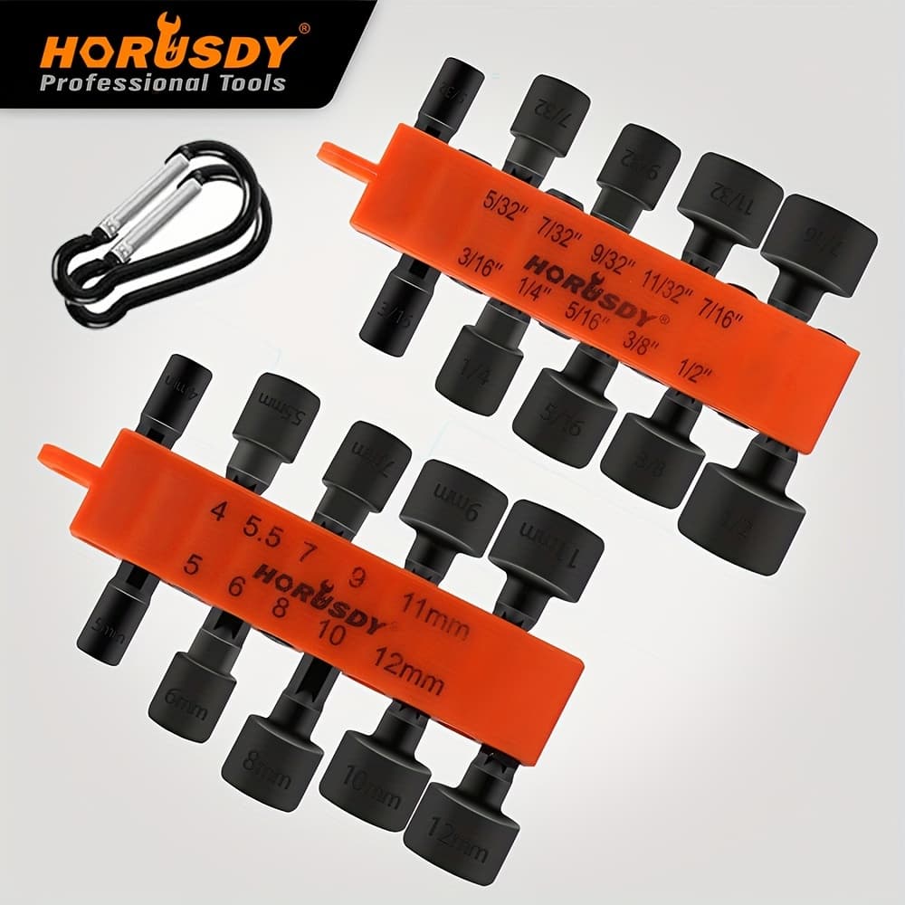 TEMU Horusdy 22-piece Driver Set For Impact Drill Sae And Metric 1/4" Hex Head Drill Bit Set