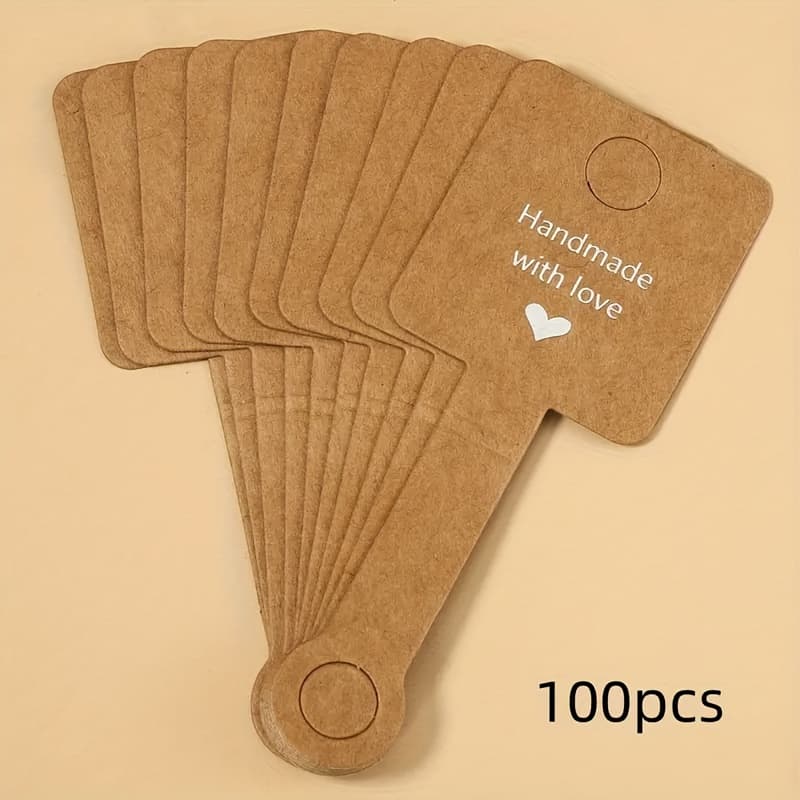 TEMU 100pcs Jewelry Display Cards, Self-adhesive Jewelry Packaging Cards, Suitable For Keychains, Bracelets, Necklaces, Hair Ties, Earrings, Pendants, Small Business Supplies