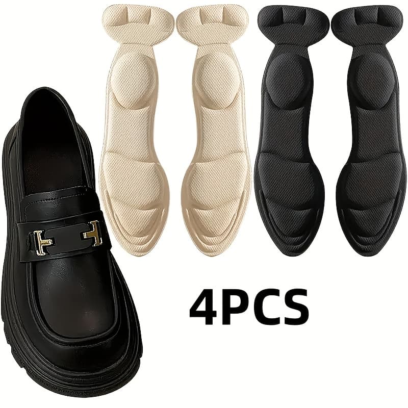 TEMU 4-pcs/set Comfortable Memory Foam Insoles That , Ideal For Loafers, High Heels, Boots, And Athletic Footwear. Are Soft, Shock-absorbing, Slip-resistant, And Help Pressure