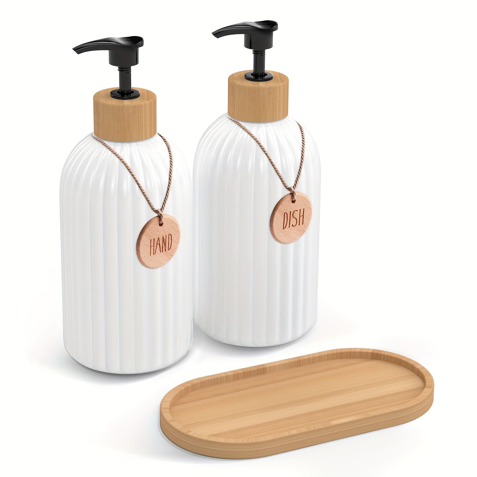 TEMU Set Of 1 Stylish White Plastic Dish Soap Dispenser With Tags, Perfect For Countertop Storage Of Hand Soap And Dish Soap. Ideal For Home Decor And Furniture