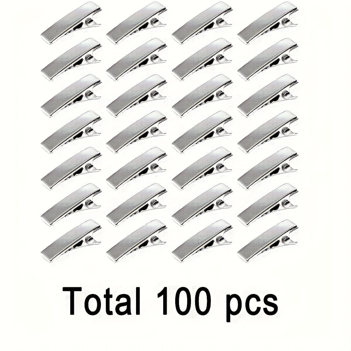TEMU 100pcs Alligator Hair Clips Single Prong Metal Hair Clip Hairpins Teeth Bows Sectioning Clips For Women Additions