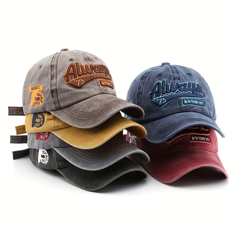 TEMU Set Of 6 Baseball Caps Featuring Letter Embroidery, Designed For And Style, Perfect For Outdoor Activities Like Hiking And Traveling