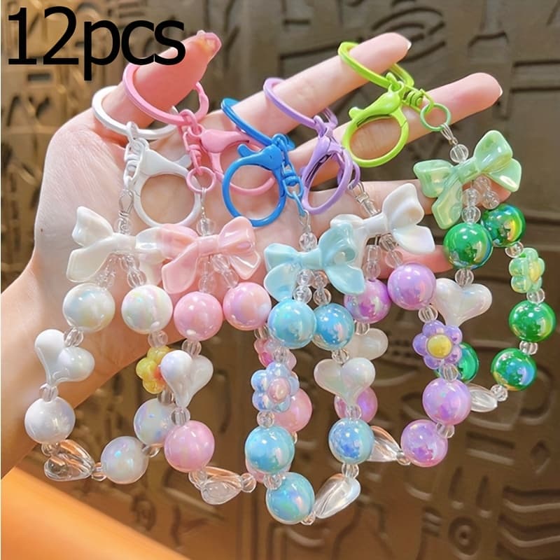TEMU 12pcs Diamond Keychain Set, Solid Color Keychain, Ideal Father's Day Gift, For Sisters,