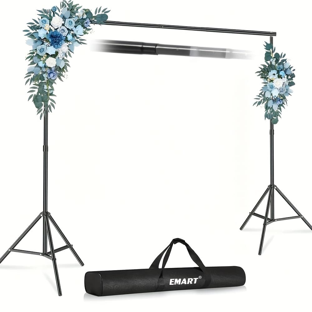 TEMU Backdrop Stand Photo Video Studio, 10x7ft Adjustable Background Stand System Kit With Carrying Bag For Photography/wedding/party Decoration/portrait