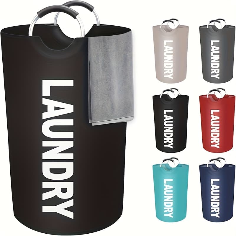 TEMU Extra-large Capacity Foldable Laundry Basket - High Quality Home Laundry Bag With Soft-padded Handles, Laundry Basket, , Perfect For Household Organization And Storage Supplies, Laundry Baskets
