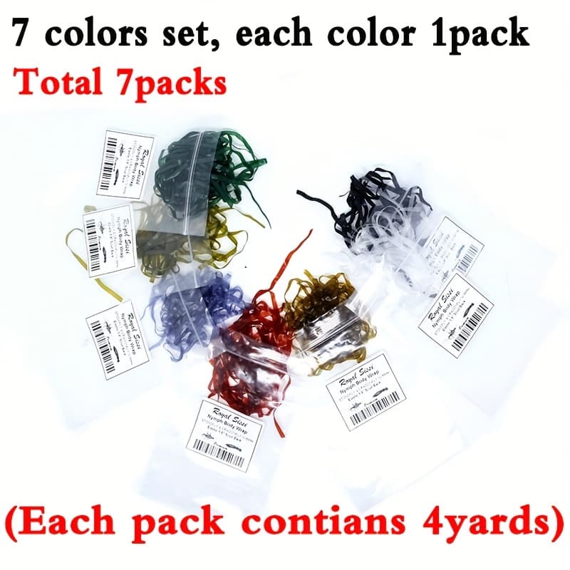 TEMU 7packs Set Multicolors Nymph 1/8'' Slim Back Trout Fishing Synthetic Fly Tying Material For Nymph Thin Skin