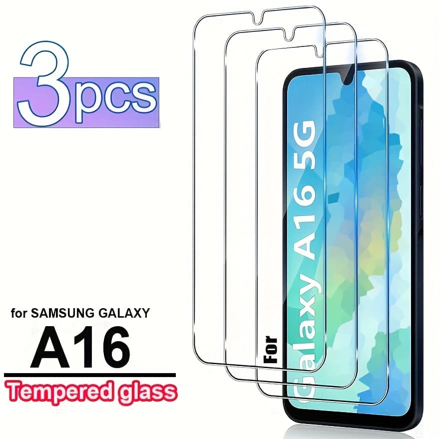TEMU Pack Of 3 Screen Protectors For For Galaxy A16 5g Tempered Glass With Full Coverage, 9h Hardness, And Anti-fingerprint Features