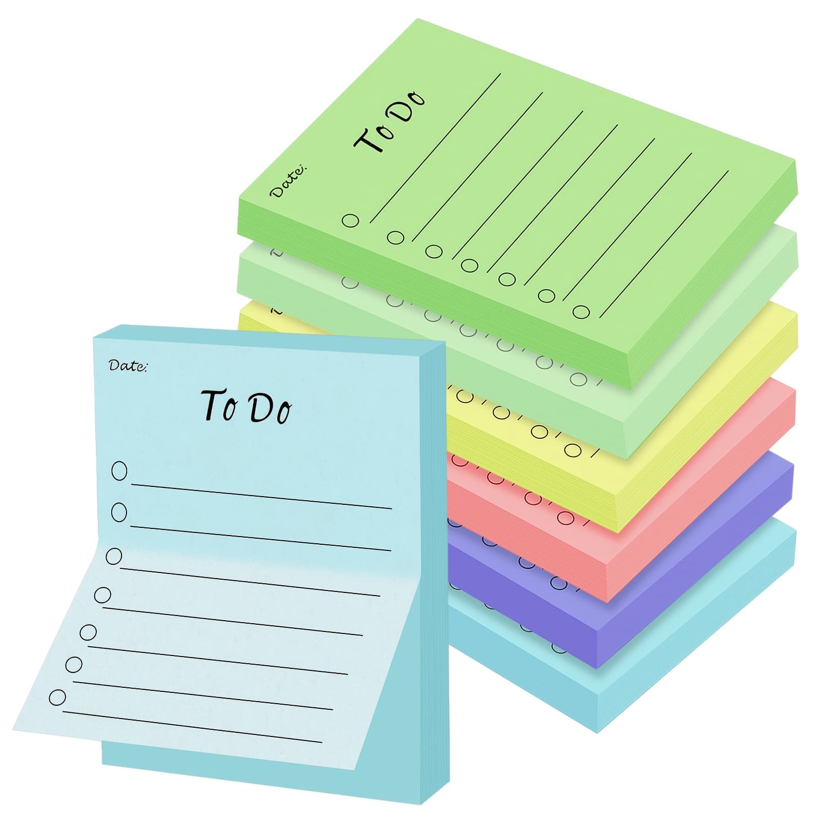 TEMU 6pcs To-do Sticky Notes, 6-color Self-adhesive Notepads 4x6 Inches, Lined Notebooks, Cute Sticky Notes For Planning Reminders, Study, Home Office School Supplies