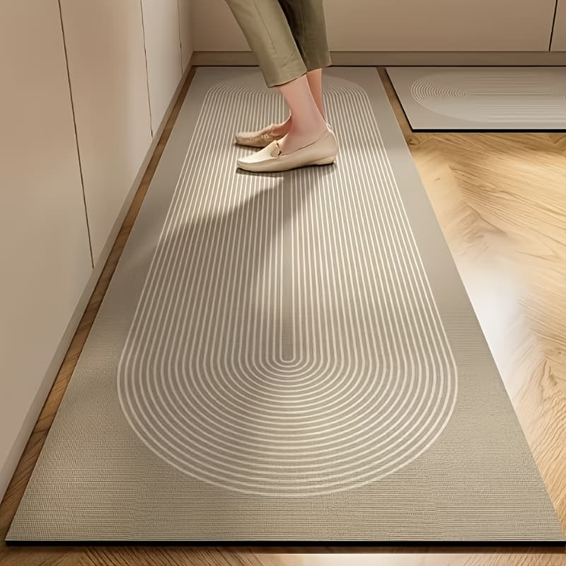 TEMU Thickened 2pcs Kitchen Floor Mat Set, Anti-slip, Water-absorbent Mat, Door Mat, Wipeable, No-wash Carpet - Suitable For Kitchen, Bathroom, Bedroom, Entrance, Quick-drying And Convenient,