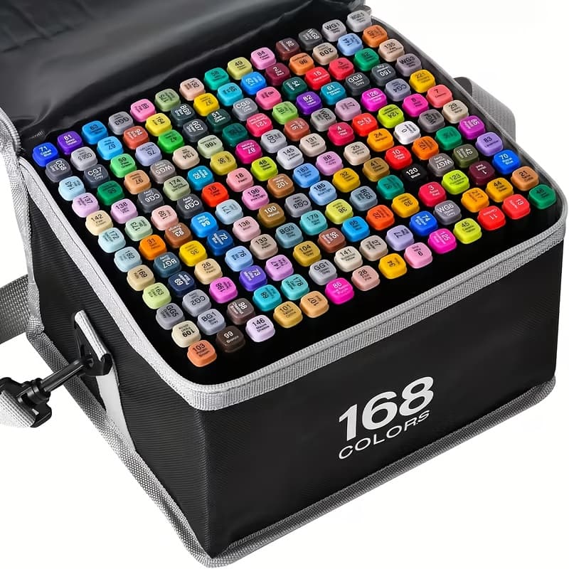 TEMU Dual Tip Markers In Sizes 40, 60, 80, 120, 168, And 262, Ideal For Artists' Drawing And Coloring Projects, Suitable For Sketching, Coloring, And Illustration, Set For Art Sketching