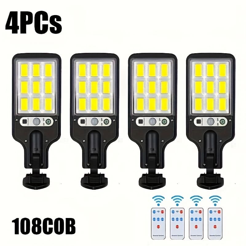 TEMU 4/6pcs Set Of Outdoor Solar Street Lights, Led Safety Wall Lights With Remote Control, Suitable For Outdoor Wall Lighting, Garden, Terrace And Garage, With 3 Working , Ip65 Waterproof