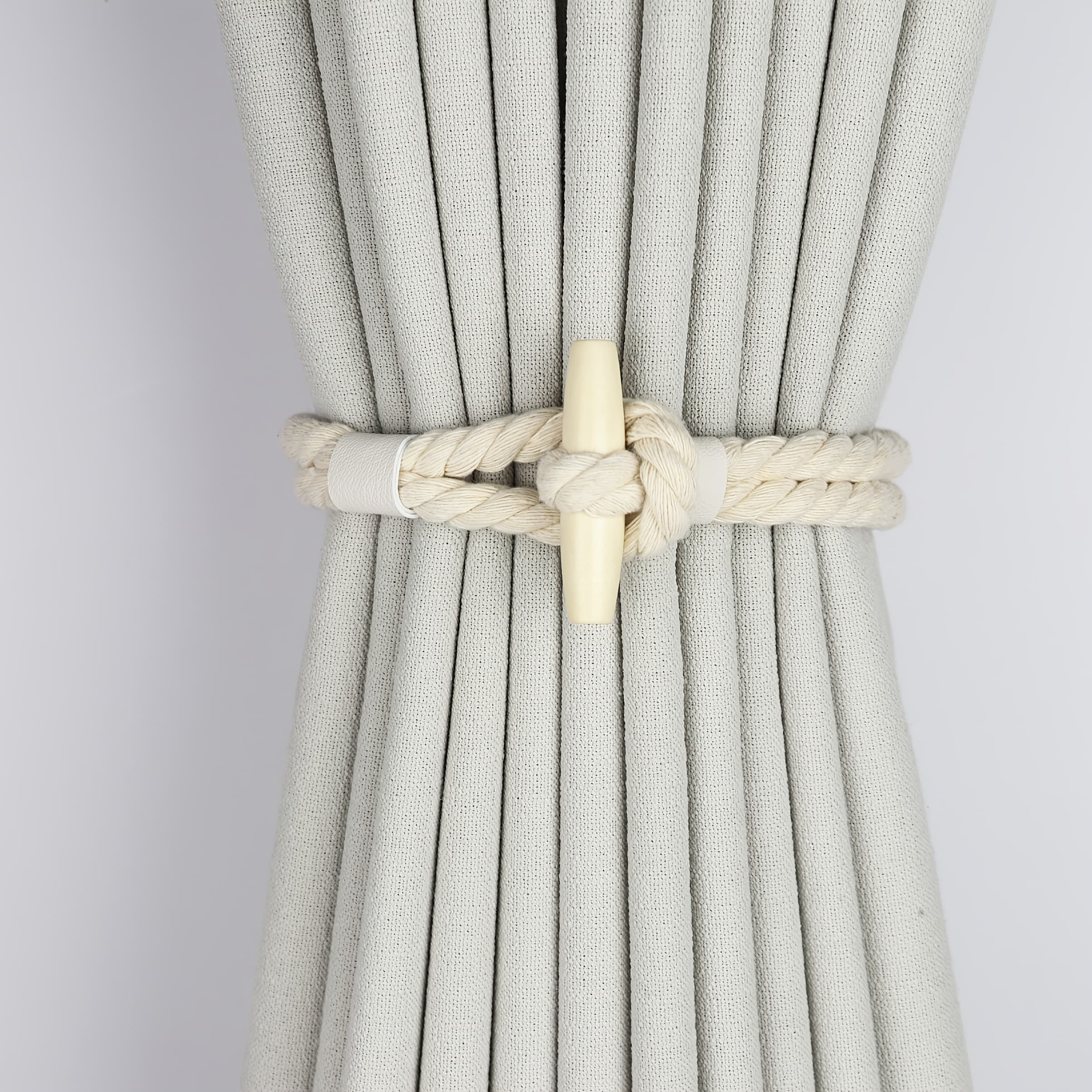TEMU 1pc 'minimalist' Original Handmade Woven Curtain Tiebacks (2 Color Options)