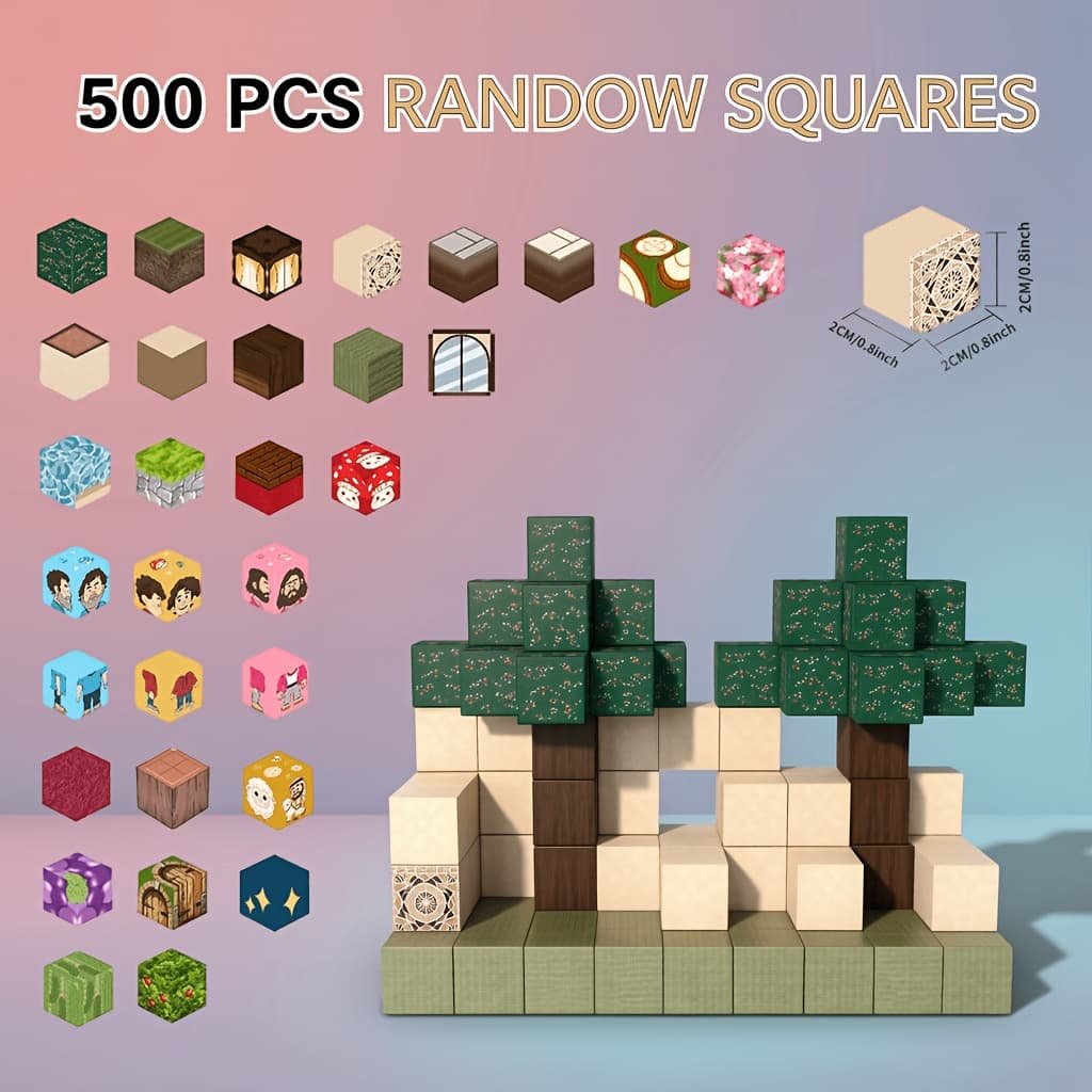 TEMU 500pcs Magnetic Building Blocks 2cm 3d Cubes Abs Magnetic Material Training Parent And Child Interactive Toy