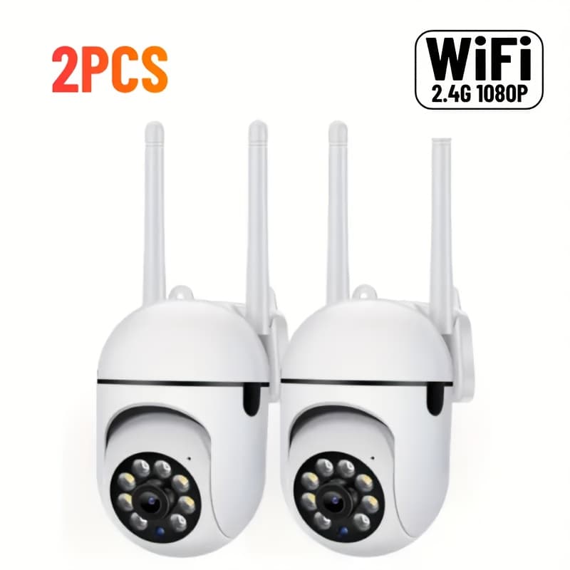 TEMU 2pcs Dual-band 2.4/5g Wifi Security Wireless Camera, 355° Pan, Detection, Audio, Color Night Vision, Cloud & Sd Storage, Baby Monitor, Perfect Festival Gifts