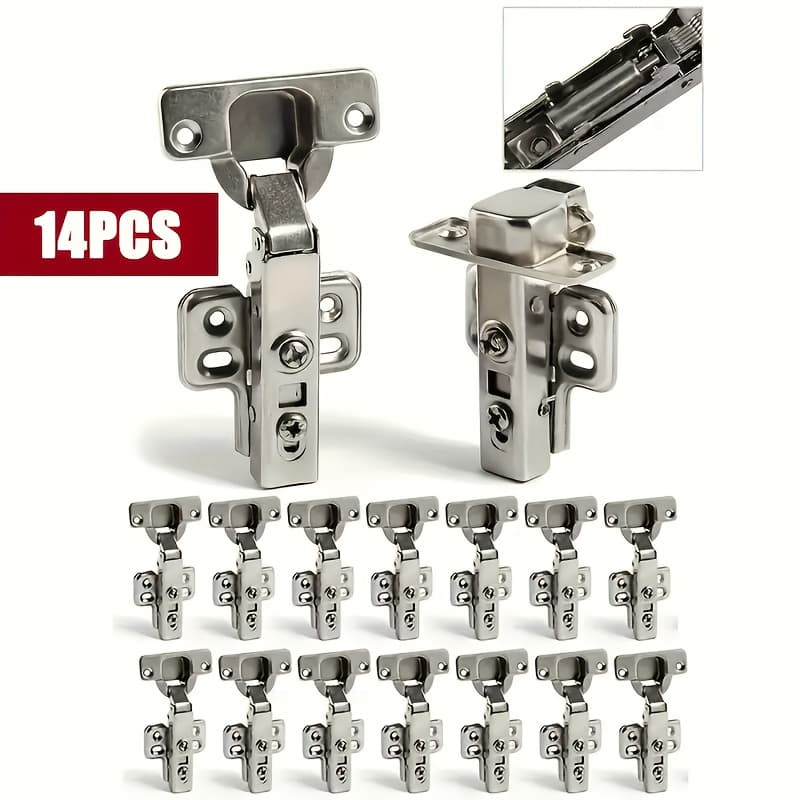 TEMU Collection Of 7 Hinges Designed For Kitchen Cabinets, Cupboards, And Wardrobes - Operates And , Standard Size Of 35mm, For Embedded Installation