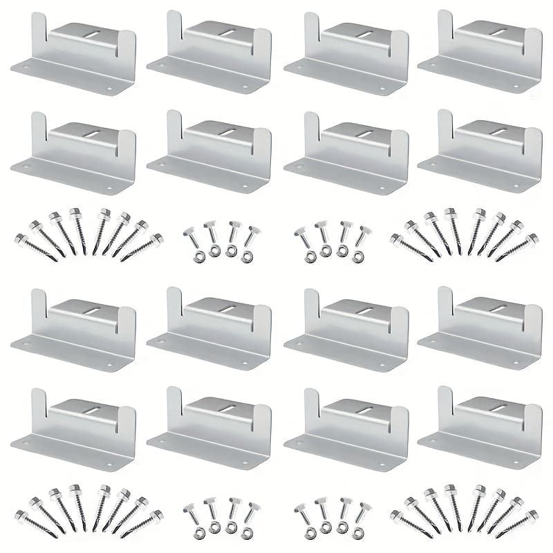 TEMU Solar Panel Mounting Brackets, Z Brackets With Nuts And Bolts Solar Panel Z Brackets Bulk For Roof, Rv, Boat, Silvery