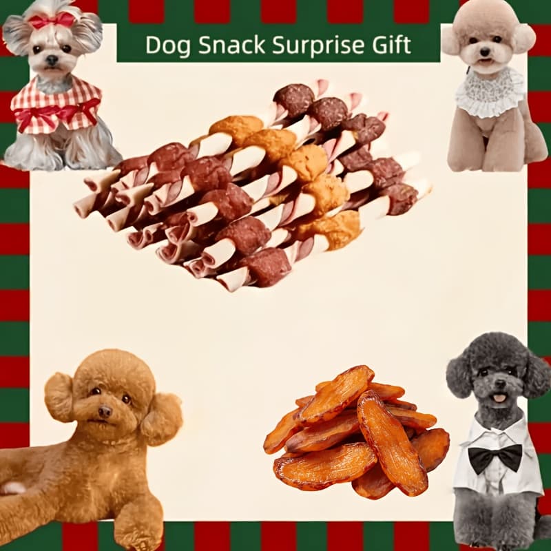 TEMU Pet Snacks 3 Kinds Of Meat Wrapped In Cowhide