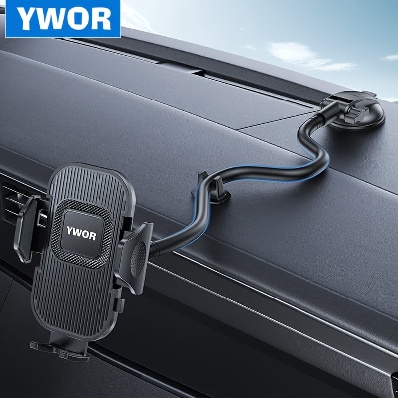 TEMU Gooseneck Truck Phone Holder, Van Suction Cup Navigation Mount, Fixed Phone Holder, Long Arm Gooseneck Adjustable Mobile Holder, Aluminum Alloy Phone Holder, Suitable For All Phones
