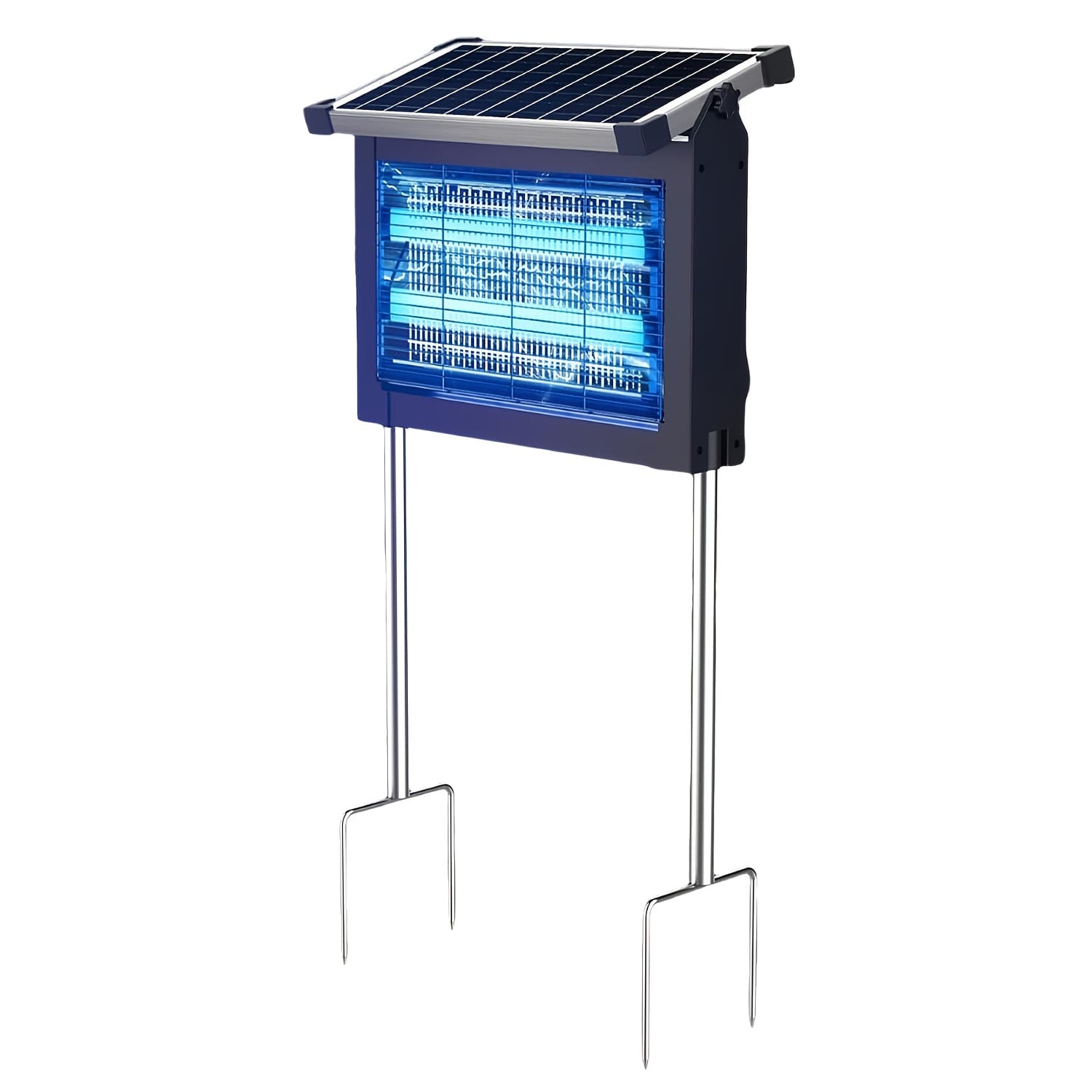 TEMU Solar-powered Killer, 4500v Zapper With Automatic Light Sensor,, Solar Charging, Includes 10ft Extension Cord, Electric Insect Trap With Lighting Function, Suitable For Patios And Gardens