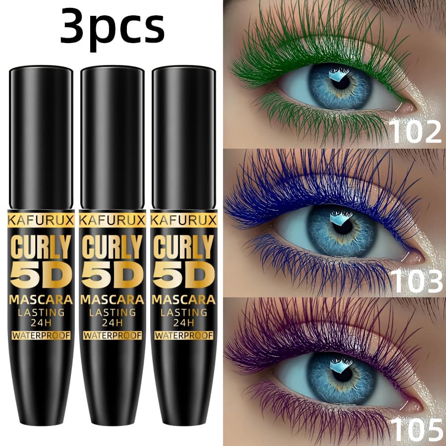 TEMU 3pcs Waterproof, , Sweatproof, Lasting , Color Mascara, Portable Travel Makeup, Eye Makeup, Suitable For Beginner
