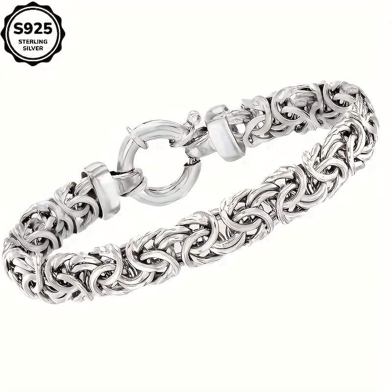 TEMU Sterling Silver Bracelet, 6mm Classic Unisex