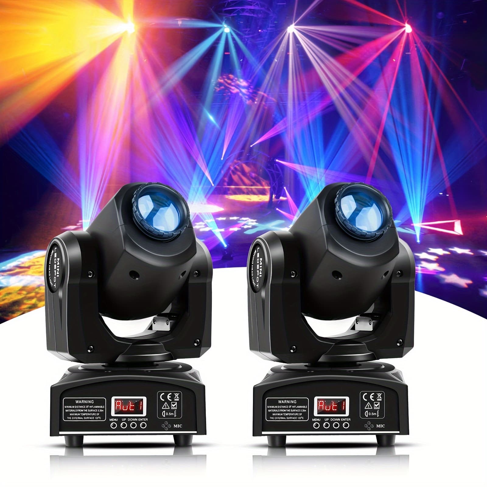 TEMU Moving Head Party Light Rgbw 8 Pattern Shake Disco Light With Remote And Control Sound Activated Spotlight For Church Wedding Live Show Moving Head Lights