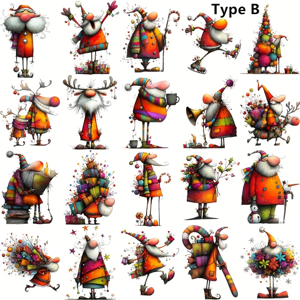 TEMU A Set Of Quirky Santa Stickers From The Funny Santa Series, Perfect For Journaling, Scrapbooking, And Projects