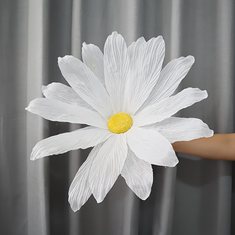TEMU 50cm Non-woven Daisy Artificial Flowers Home Decoration Wedding Scene Photo Props Party Party Atmosphere To Create Home Garden Garden Dress Up Road Lead Simulation Flower