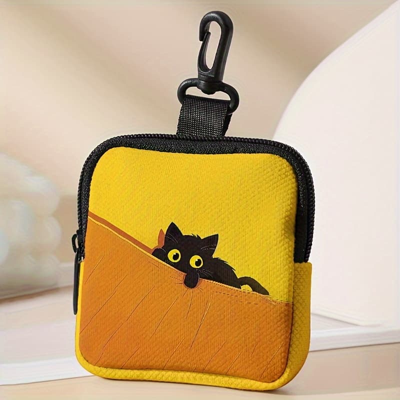 TEMU Cat Print Pattern Large Capacity Digital Printing Storage Bag, Multifunctional Holder , Ideal Gift