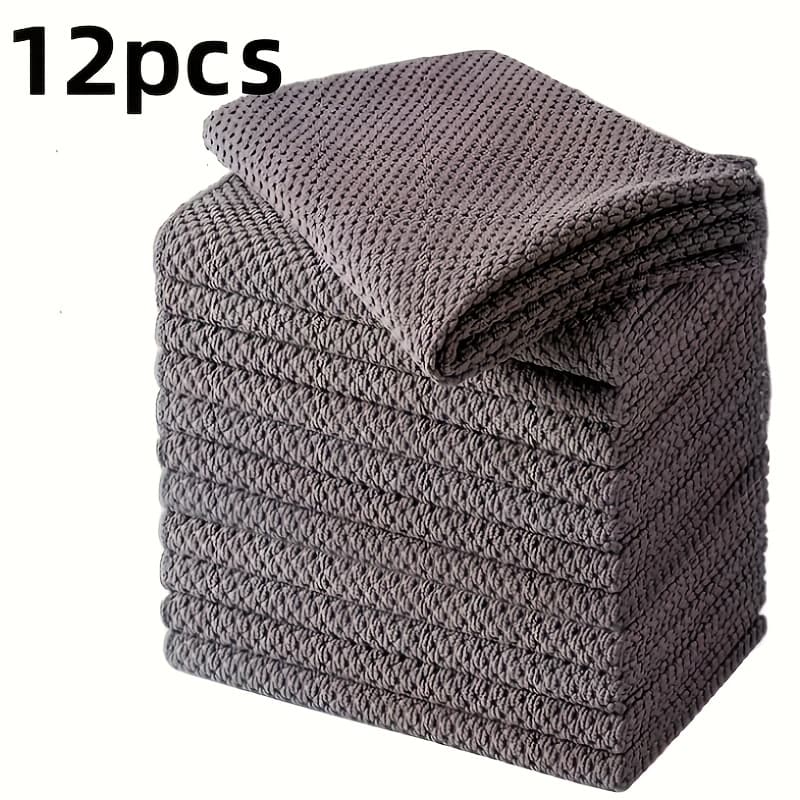 TEMU 12/6/3pcs Super Soft Waffle Cloth Dish Cloths - Quick Drying, Super Absorbent Kitchen Towels For Dishwashing And Cleaning