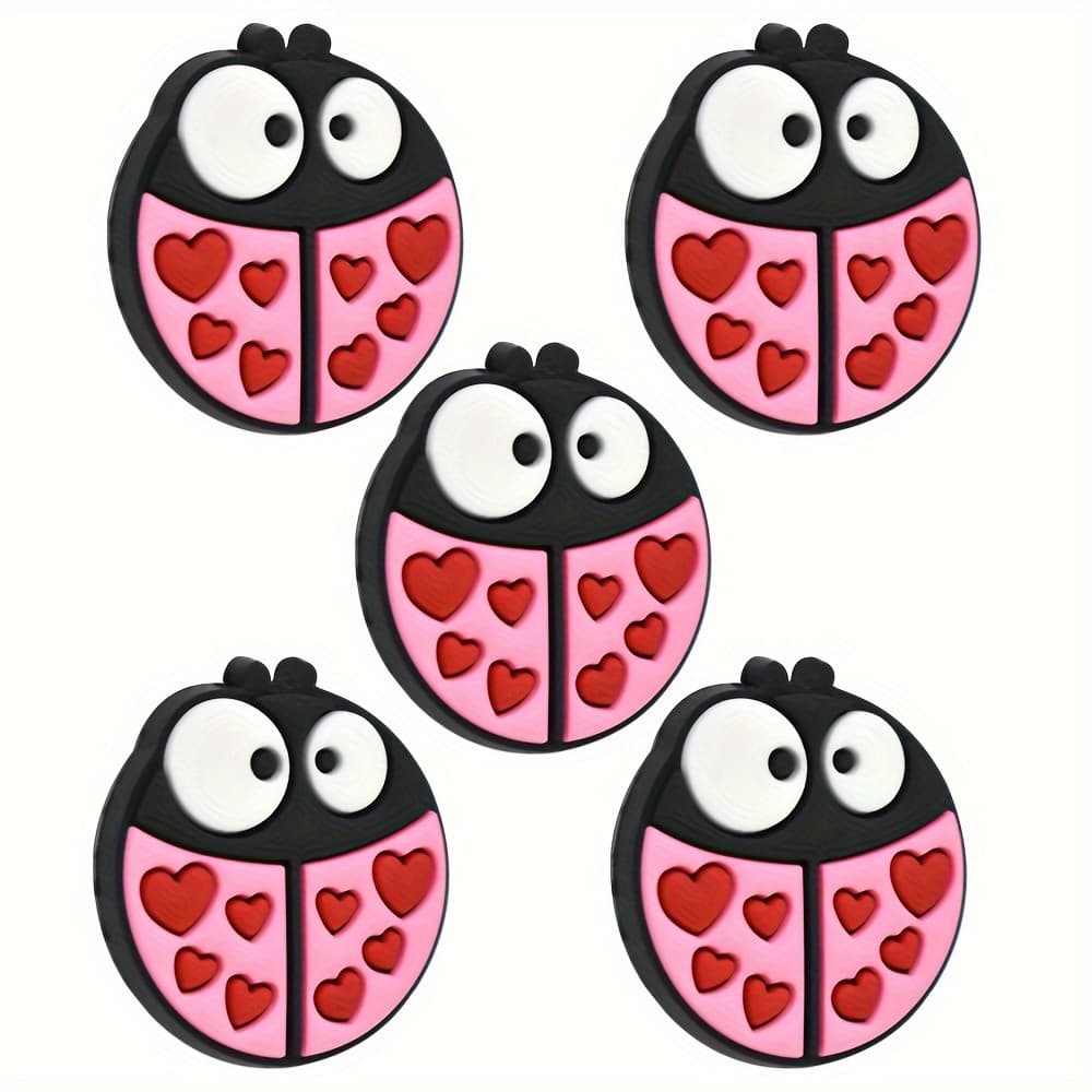 TEMU 5pcs Realistic Ladybug Pvc Pen Beads - -spot Ladybugs For Making, Bracelets, Necklaces, Keychains & Bag Charms | Handmade Craft Supplies (no Pen Included) | Insect For Diyers Of All Skill Levels