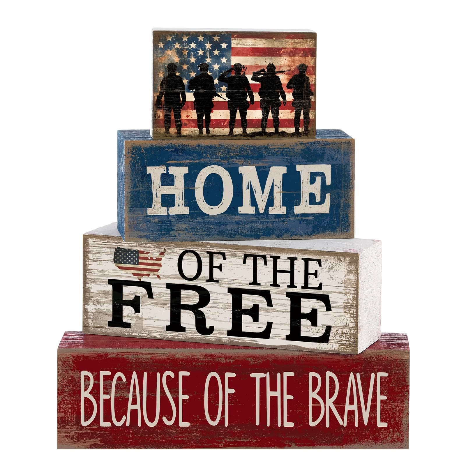 TEMU Table Decoration, Patriotic Wooden Tiered Tray Decor, Decor, Memorial Day Table Signs, Wooden Day Centerpiece, Decor, Rustic Farmhouse Tabletop Decor For Room, Entryway, Bedroom