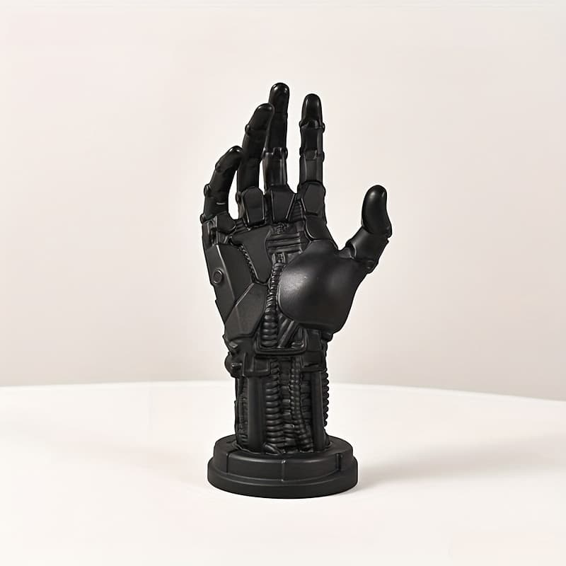 TEMU 1pc Cyberpunk Mechanical Hand Desktop Organizer - 2-in-1 Gaming Controller And Headphone Stand, Retro Futuristic Display Rack, Durable Plastic Accessory For Gamers, Ideal Gift For And Players
