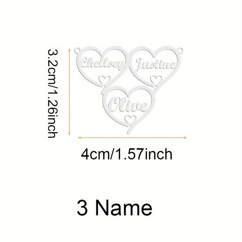 TEMU 1 Name Necklace Customization, Family Heart Personalized English Name Pendant Customization, Family Tree Necklace