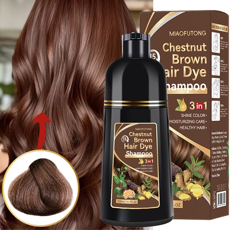 TEMU [ Instant Coverage ] 3-in-1 Hair Dyeing Shampoo-semi Permanent, : , Polygonum Multiflorum, And Moroccan Oil, Herbs, Shampoo+hair Dyeing-quickly Original White Hair