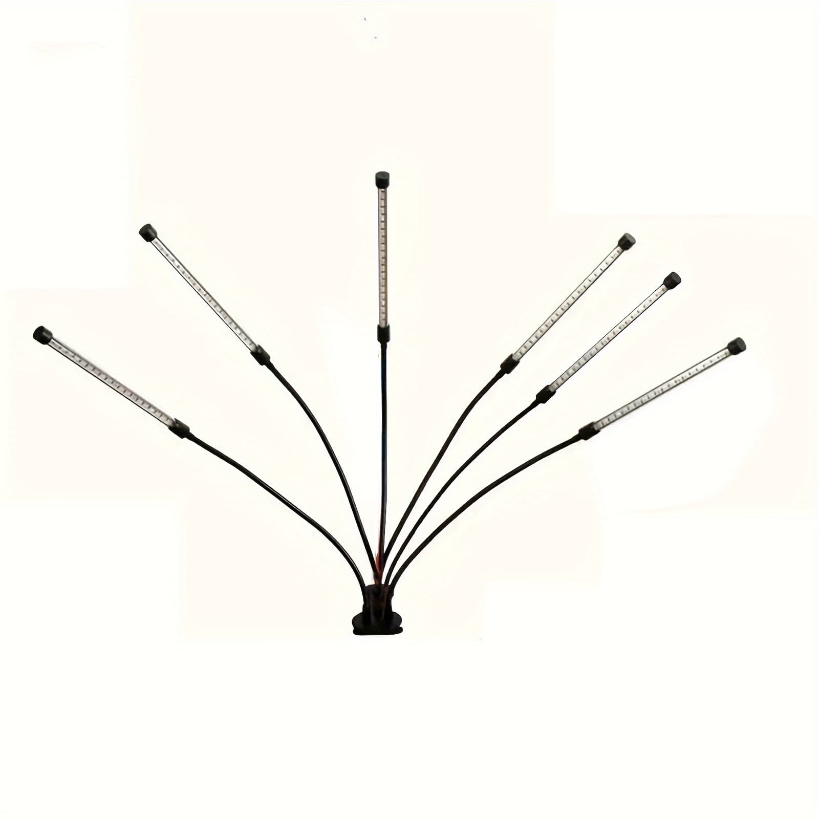 TEMU Plant Growth Led Light, With 2/4/5/6 Lamp Heads, Full- Clamp-type Fixed Plant Growth Supplementary Lighting Lamp, Suitable For Indoor Plants. 5-level Adjustable Light, 3/9/12-hour Timed Operation