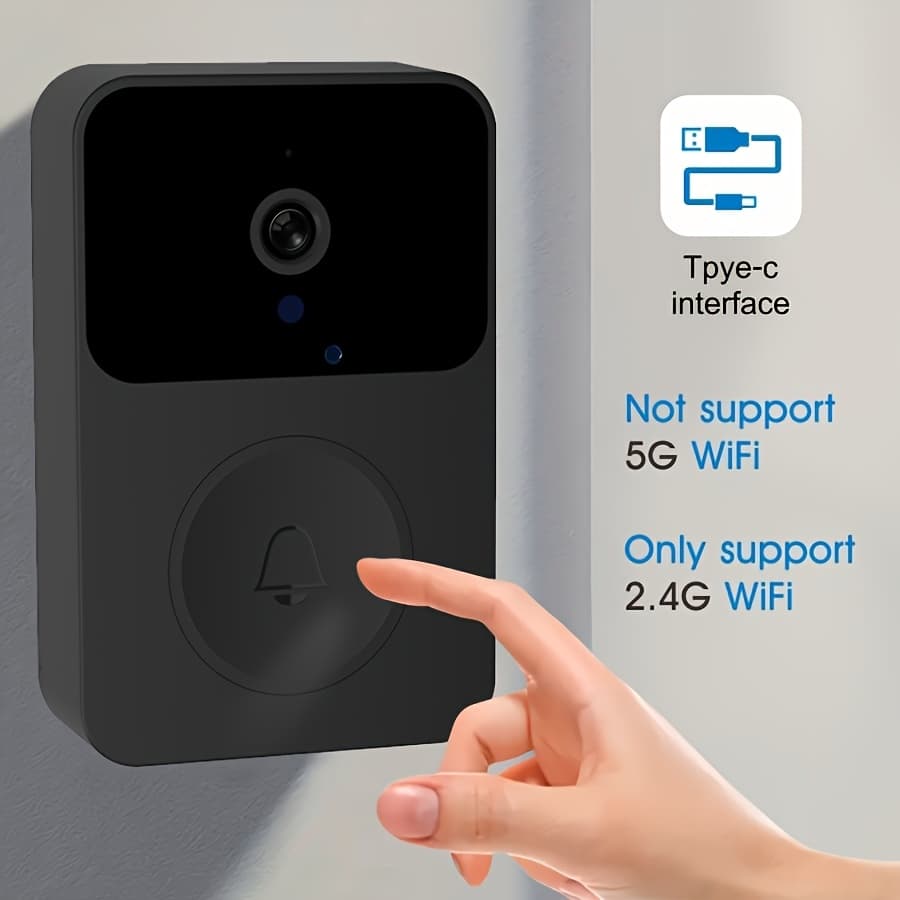 TEMU [smart Doorbell] A Set Of Smart Doorbell With Camera Function, Audio, Hd Night Vision, Support 2.4g Wifi, Convenient For , For Home Security | Stylish | Technology, Holiday Gifts