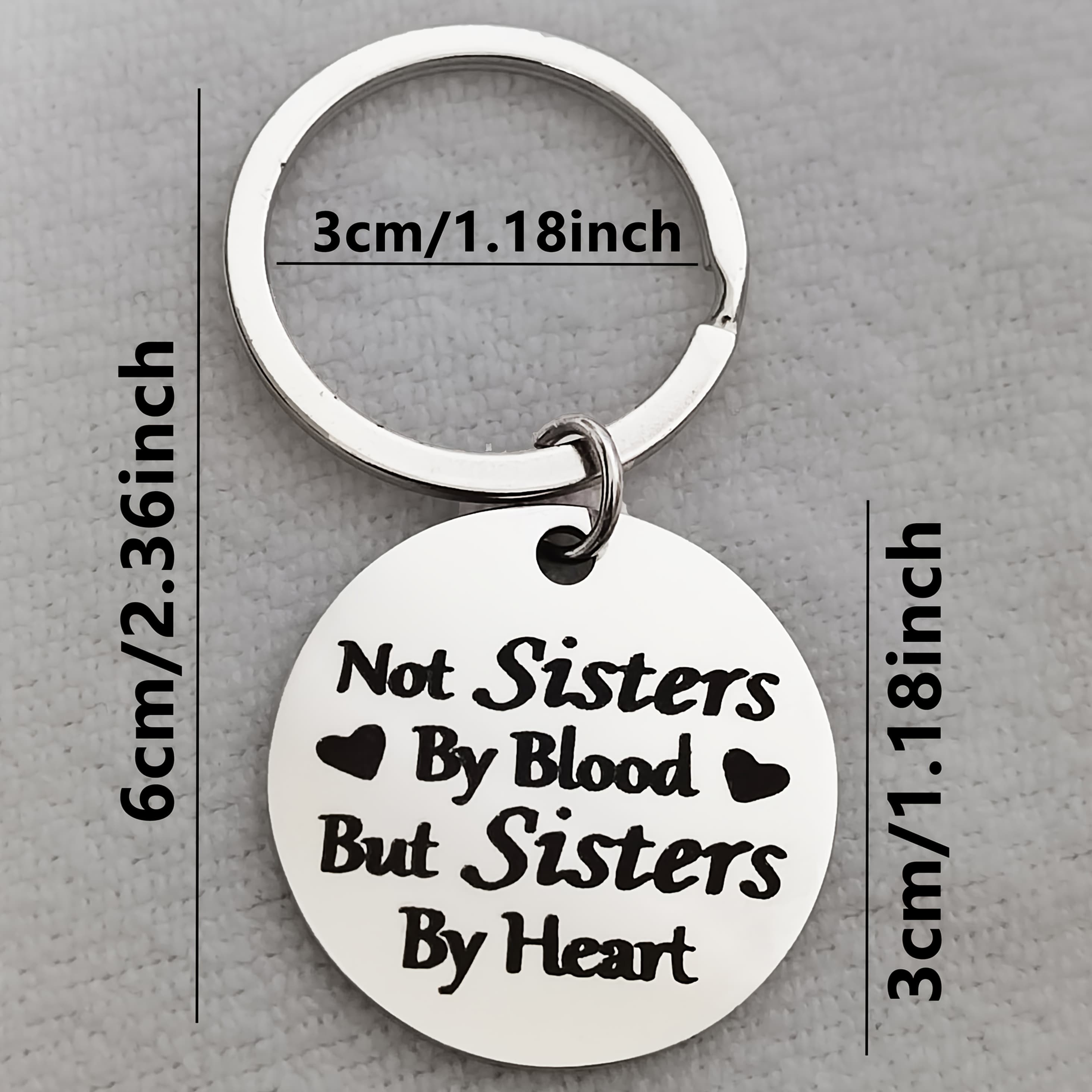 TEMU 1pc Elegant Stainless Steel Friendship Keychain: Perfect Birthday, Unisex Stainless Steel Keychain