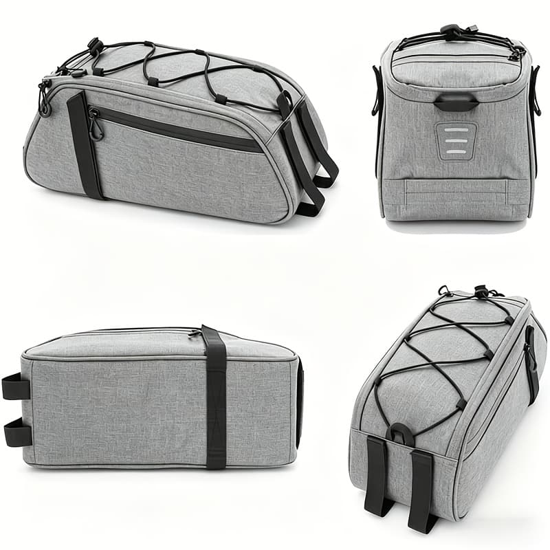 TEMU Waterproof Bike Rack Bag 8l Large Capacity Trunk & Pannier, Reflective Rear Seat Storage With Adjustable Straps, Shoulder Strap, Design For Commuting, Touring & Off-road Cycling
