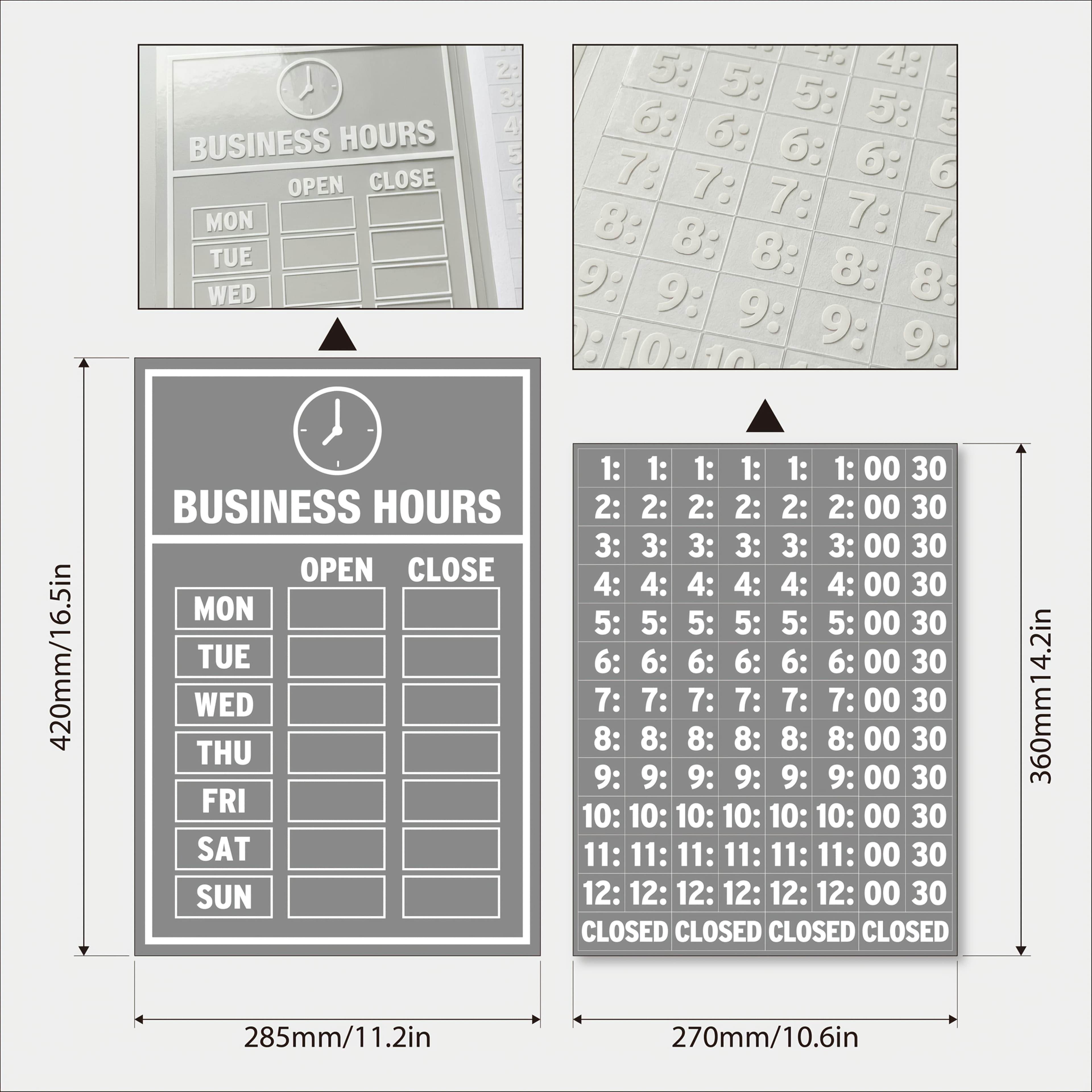 TEMU 2 Sets Transparent Uv-resistant Self-adhesive Business Hours Window Stickers Suitable For Glass Doors & - Vinyl Store Opening/ Decals With White Ink, For Retail, Offices, Commercial Use