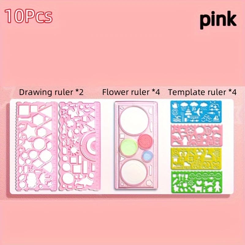 TEMU Set Of 10 Rulers For Painting, Drawing Tools For Learning