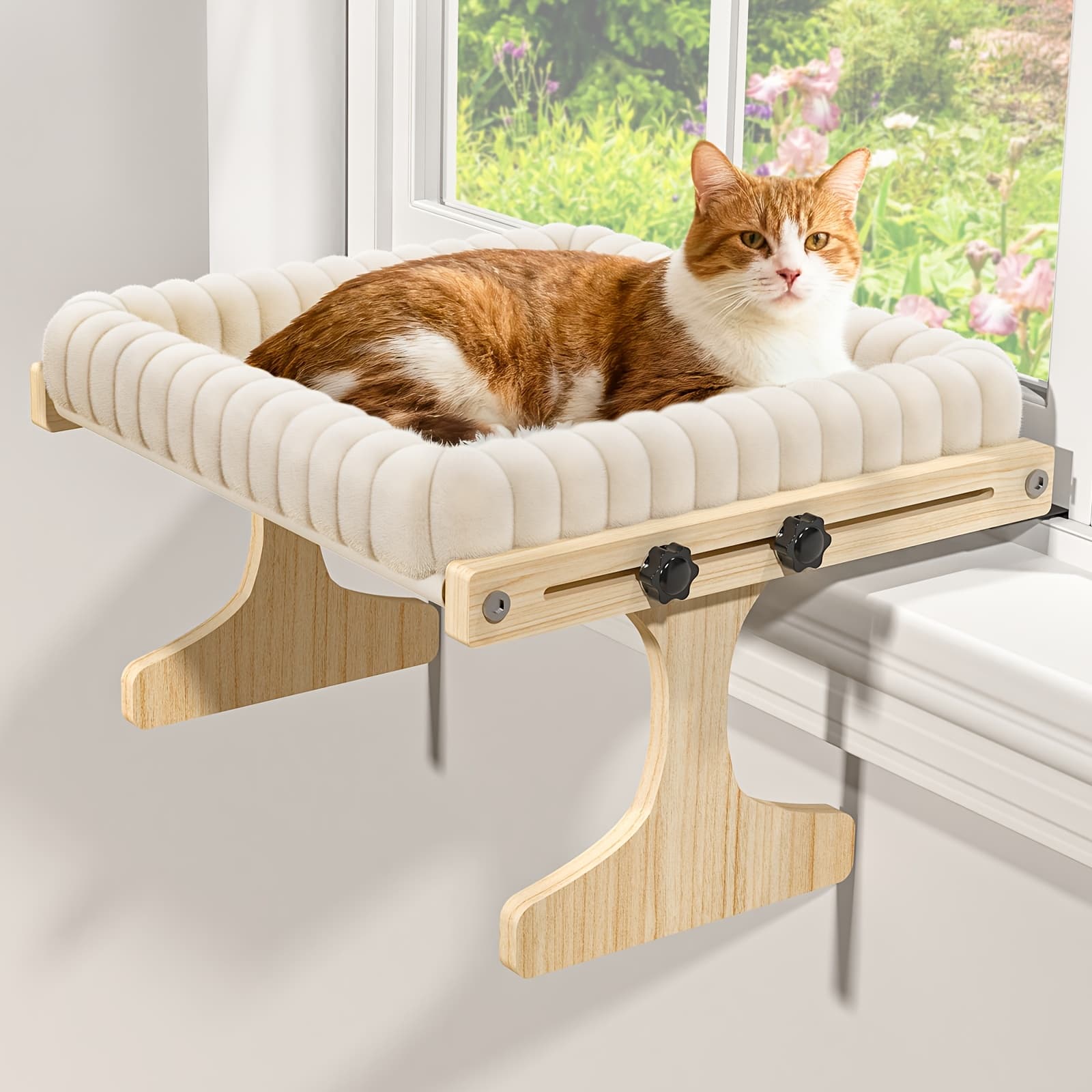 TEMU Cat Window Perch, Cat Hammock For Window Sill - 3-in-1 Cat Window Perch Hammock Bedside Bed With Plush Nest, For Small And Medium Cats