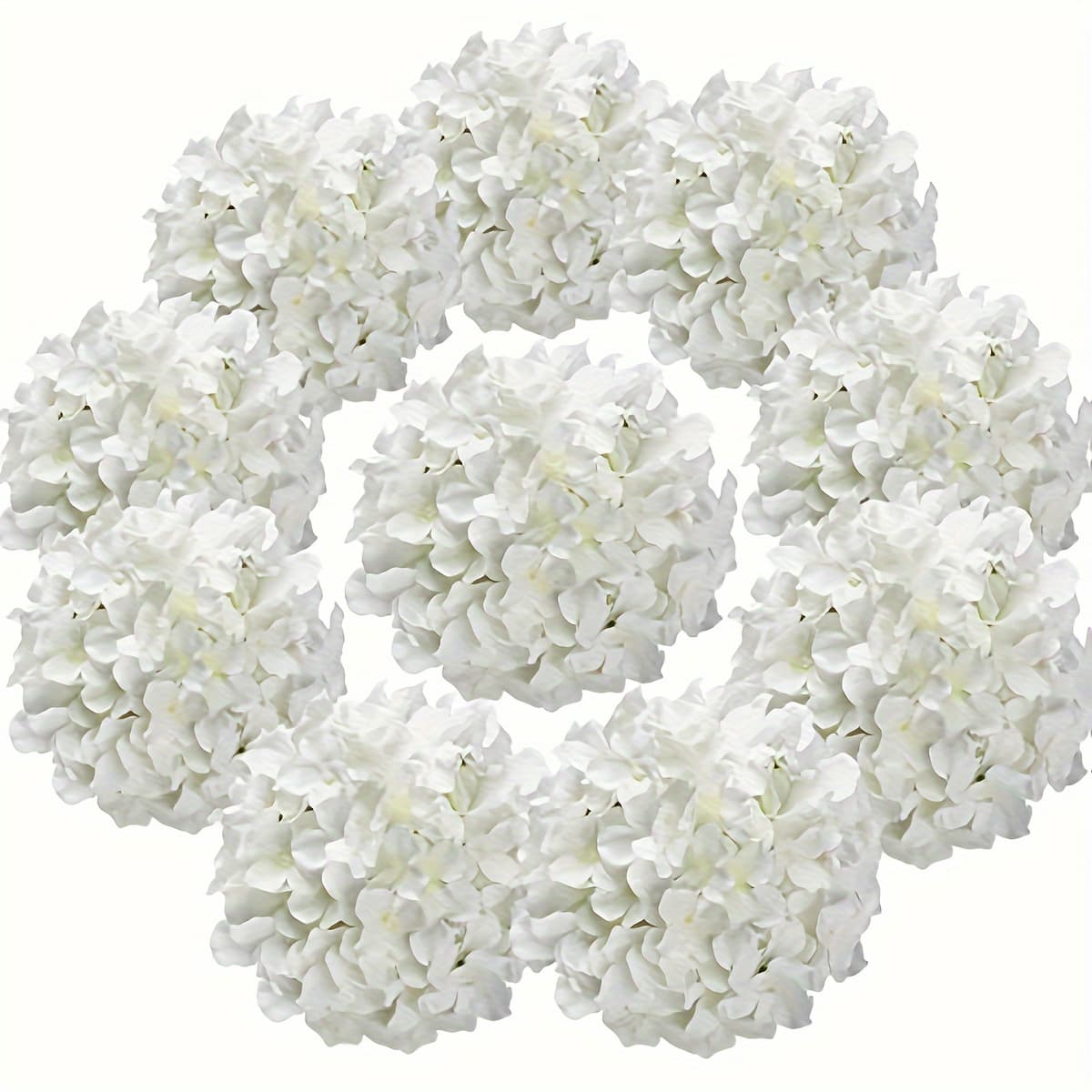 TEMU Silk Hydrangea Head Artificial Flower Head With Stem, For Family Wedding Diy Decoration