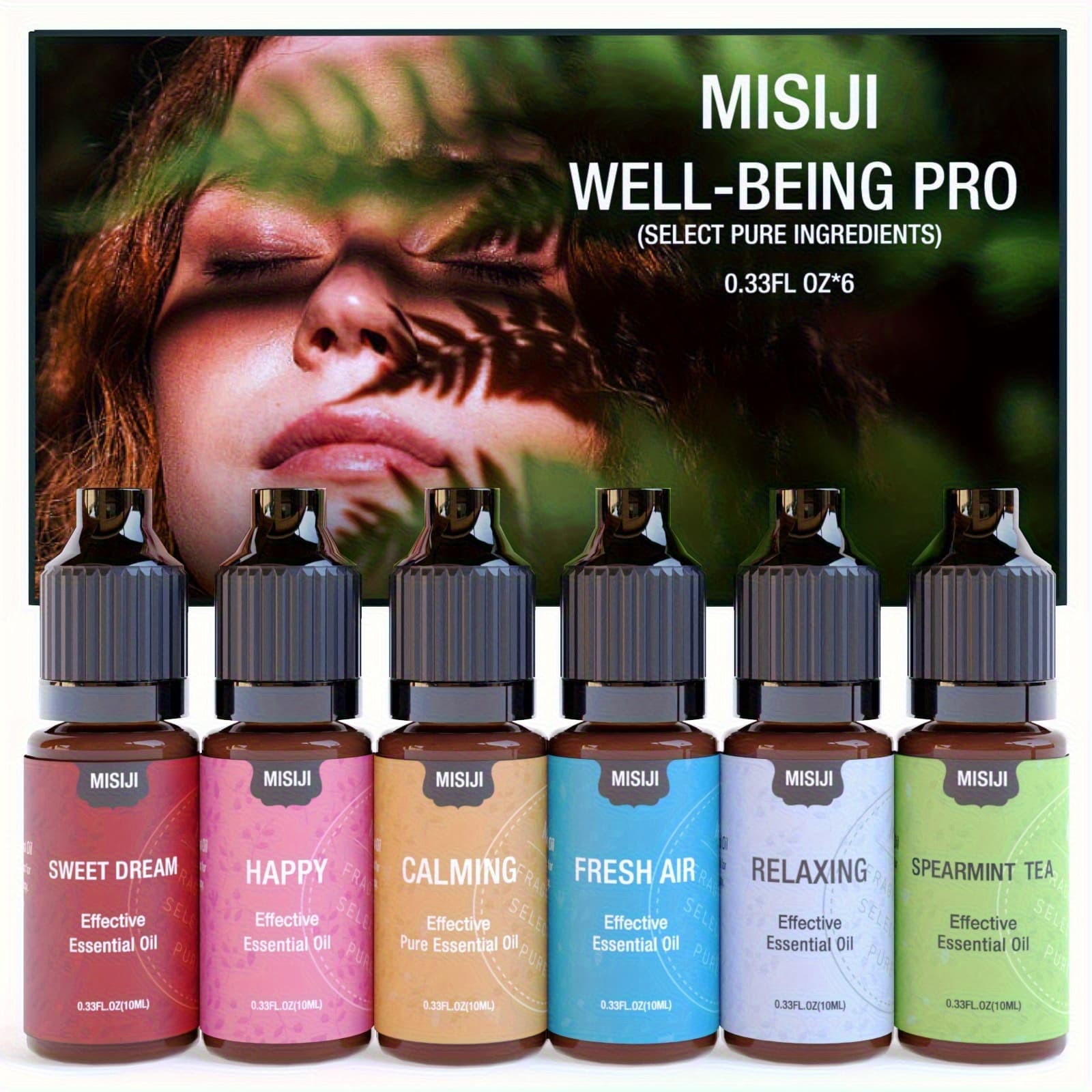 TEMU 6pcs Essential Oils Set | Sandalwood, , Relaxing, Happy, , Calming, Scent For Diffuser, Humidifier, Car Diffusers - Ideal For Home, Winter Use, Christmas Gifts