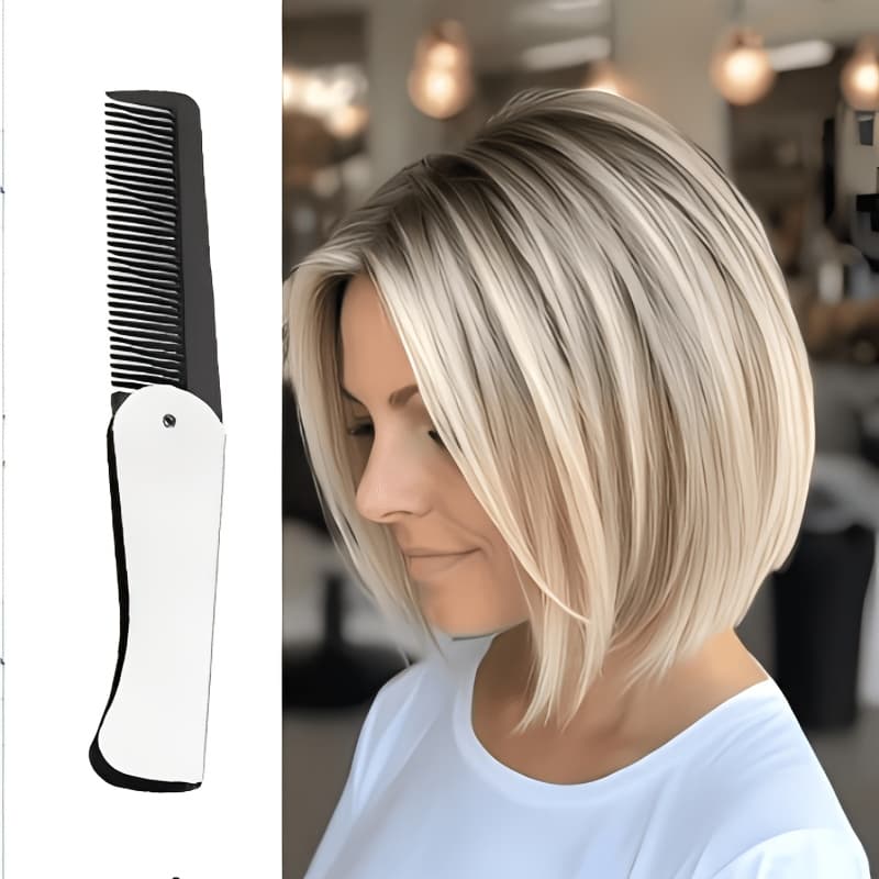 TEMU Wig Female Short Hair Medium Bobo Bobo Head Brown Golden Gradual Change Color Medium Long Hair Chemical Fiber Hair Full Headgear