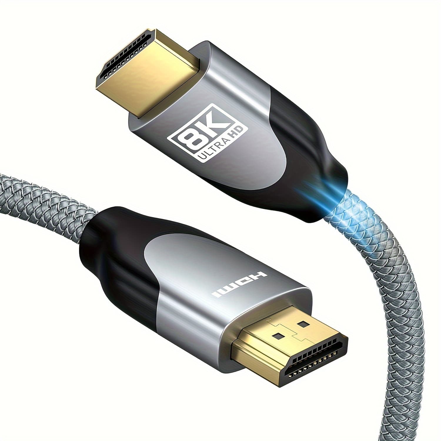 TEMU Miziqier 10k 8k Hdtv Cable 2.1 6.6ft/2m 48gbps, 48gbps High Speed 3d 8k60 4k120 144hz Braided Hdtv Cord Hdr10 2.2&2.3 Compatible With Tv/ps5/hdtv/blu-ray