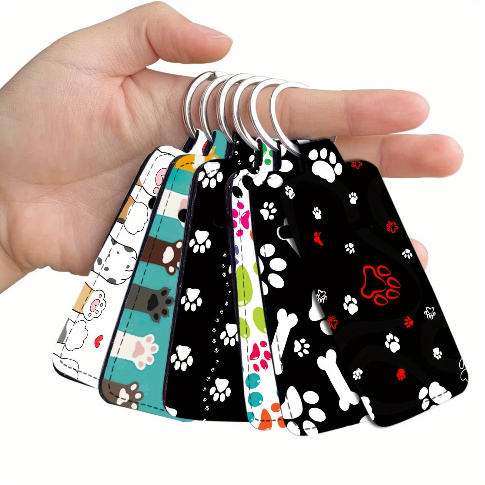 TEMU 6pcs Cat Paw Print Lip Balm Holder Keychain Set - Portable, Flexible, For Men And Women - Great For Home, Travel, Outdoor Use, A Cute Gift