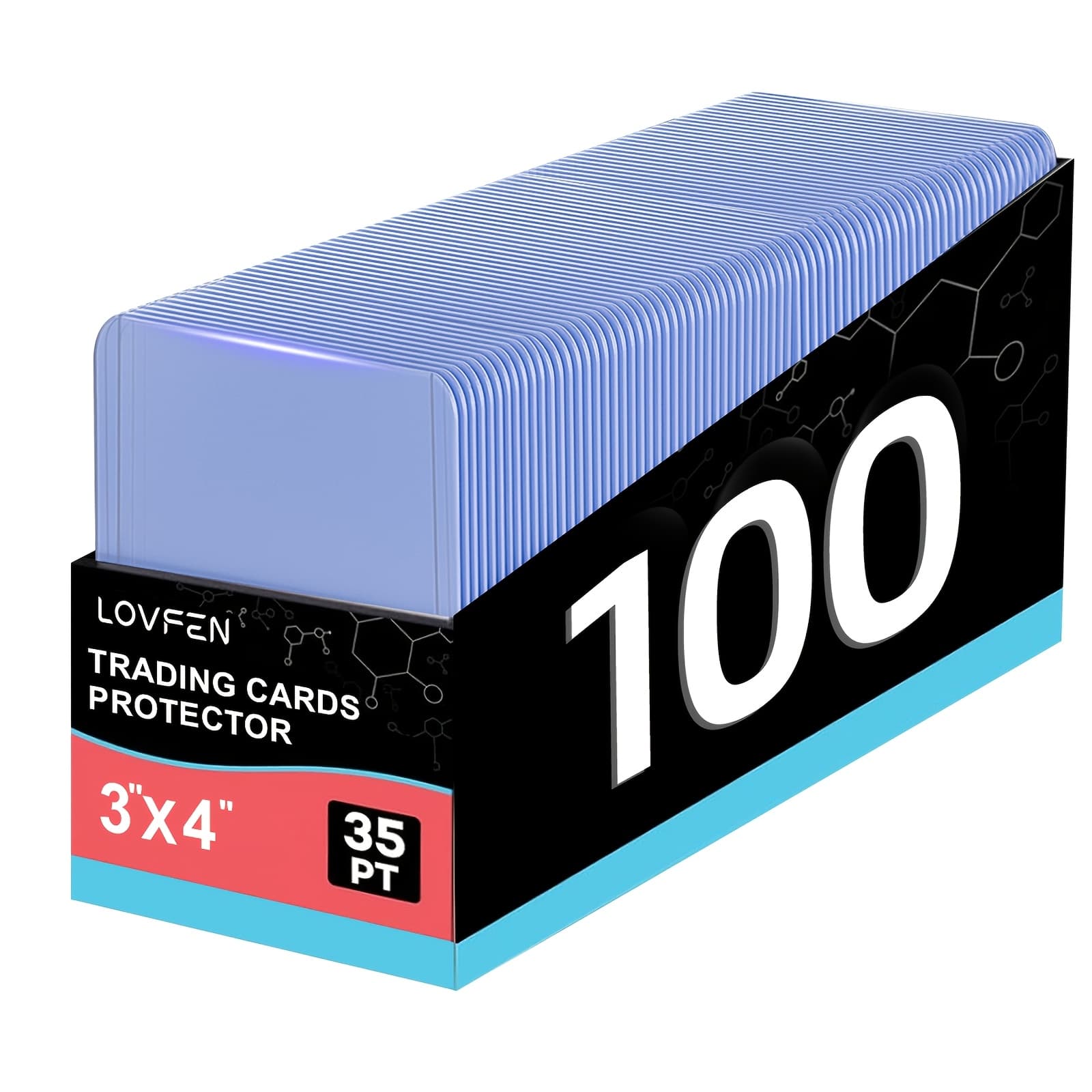 TEMU 100 Ct Lovfen Transparent 3"x4" Protective Cases | Suitable For Football Cards, Baseball Cards, Gaming Cards, Made Of High-refractive-index Polymer