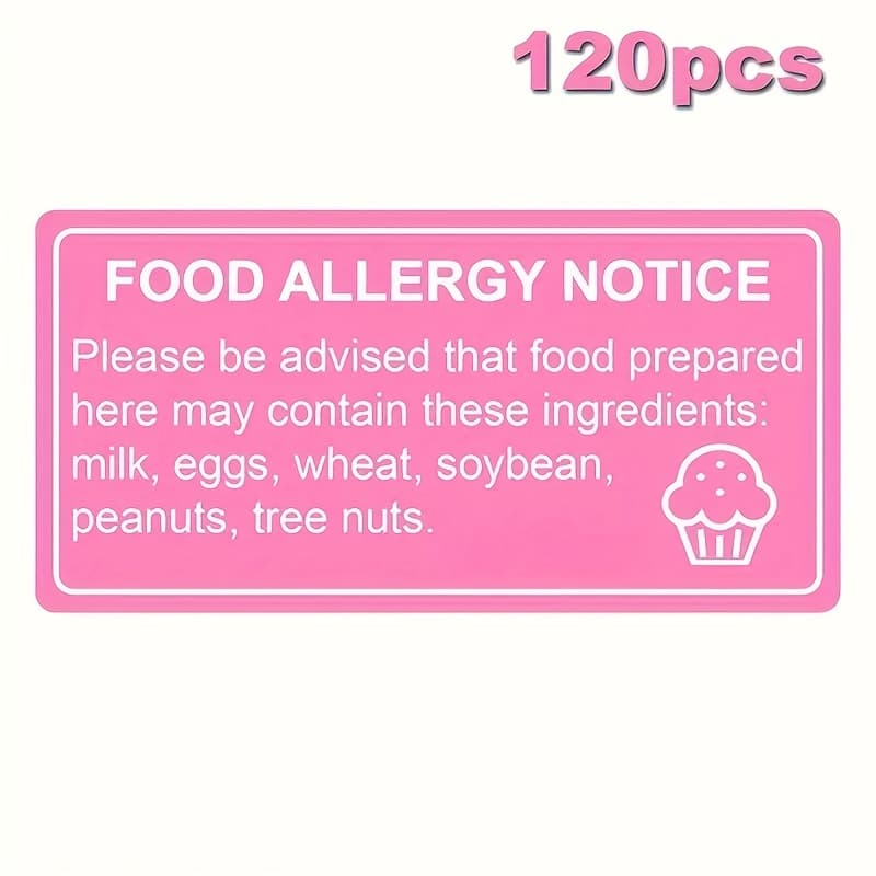 TEMU 120pcs/ Allergy Warning Stickers - Suitable For Food Packaging And Use, Stickers