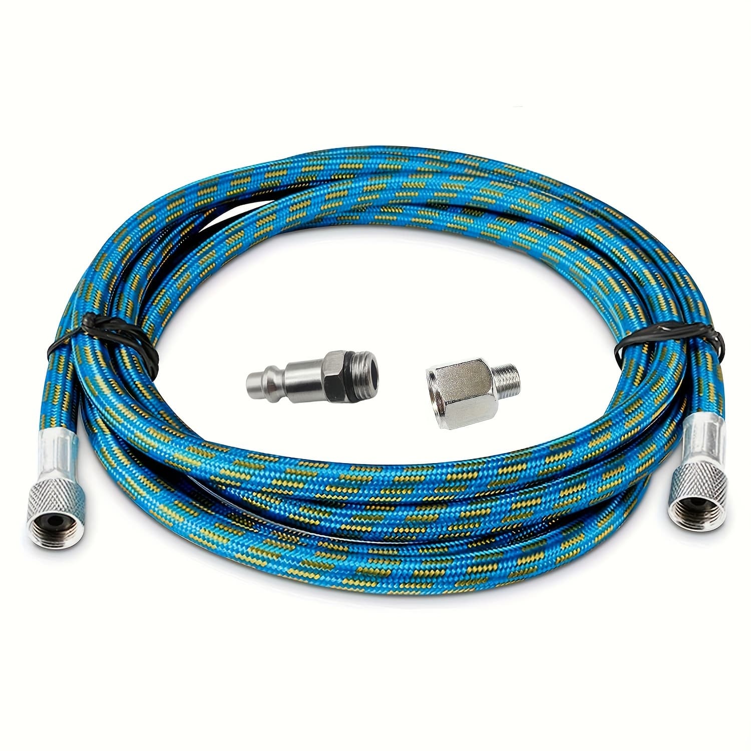 TEMU Set Of 3in 1 Airbrush Hose 6 Feet Nylon Braided Air Brush Hose With Standard 1/ 8 Size Fitting And A 1/ 4 Size Fitting For Connect Airbrush Painting Tools And Compressor